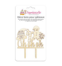 Cake topper "Oh Oh Oh" bois réf.FRA9721