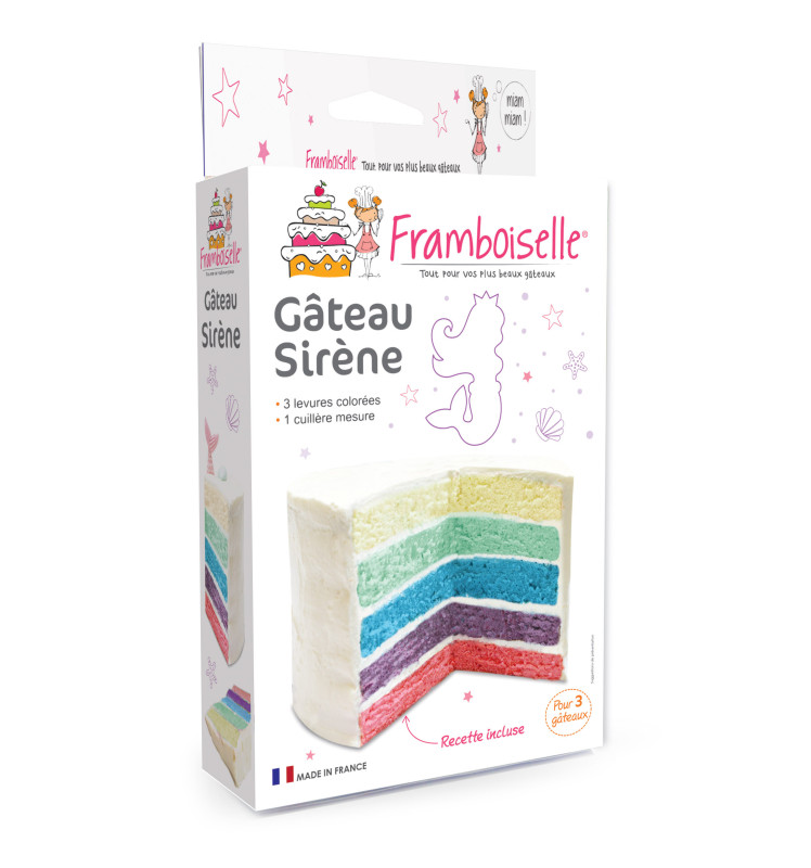 Kit gâteau arc en ciel sirène