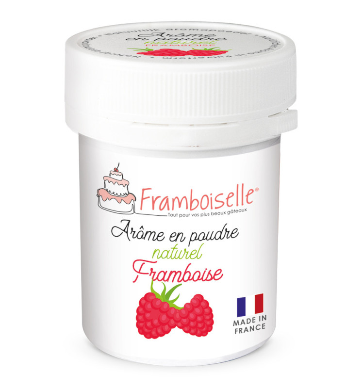 Arôme alimentaire naturel en poudre framboise + paillettes dorées