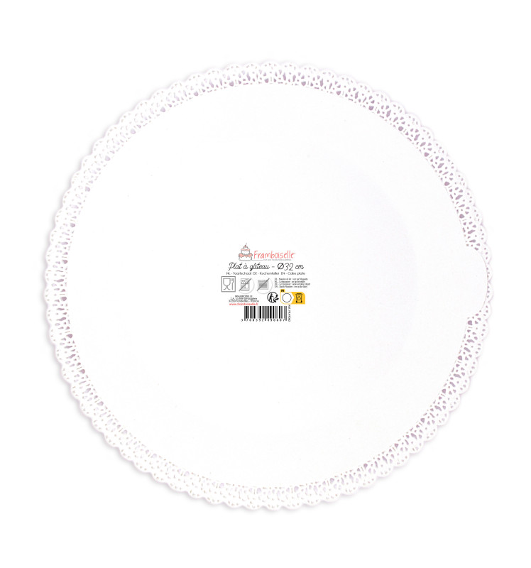 Plat dentelle rond blanc 32 cm