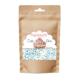 Décors sucrés Perles bleublanc 50g - Framboiselle