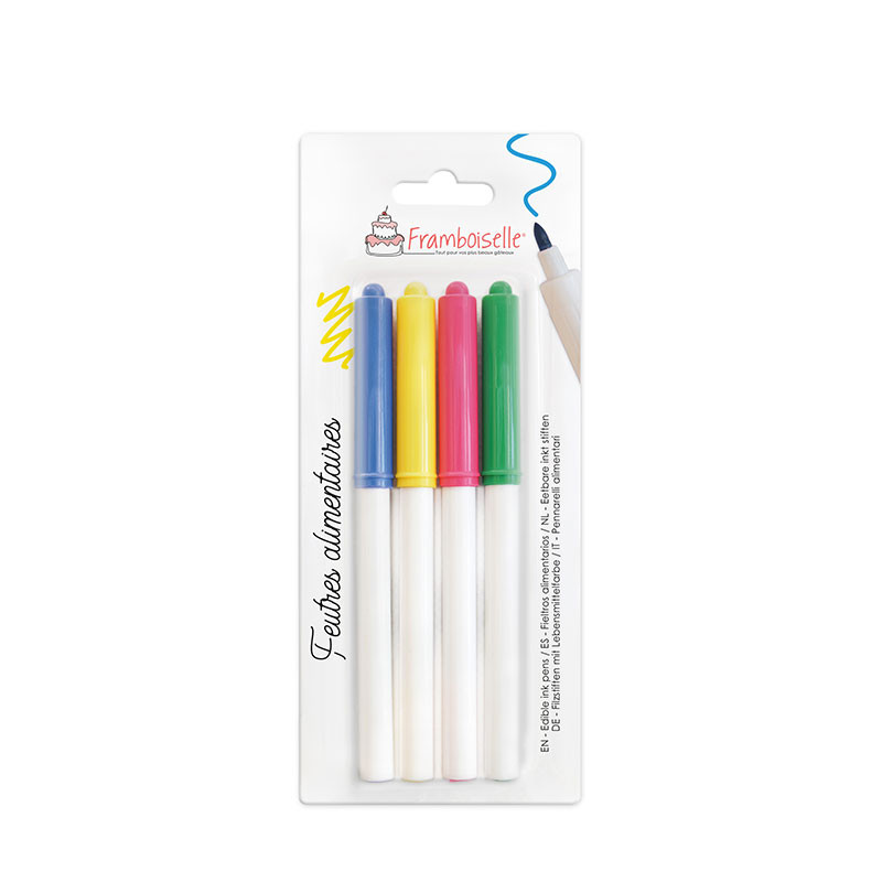 4 feutres alimentaires - Framboiselle