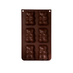 FRA6734 Moule silicone oursons chocolat guimauve x6