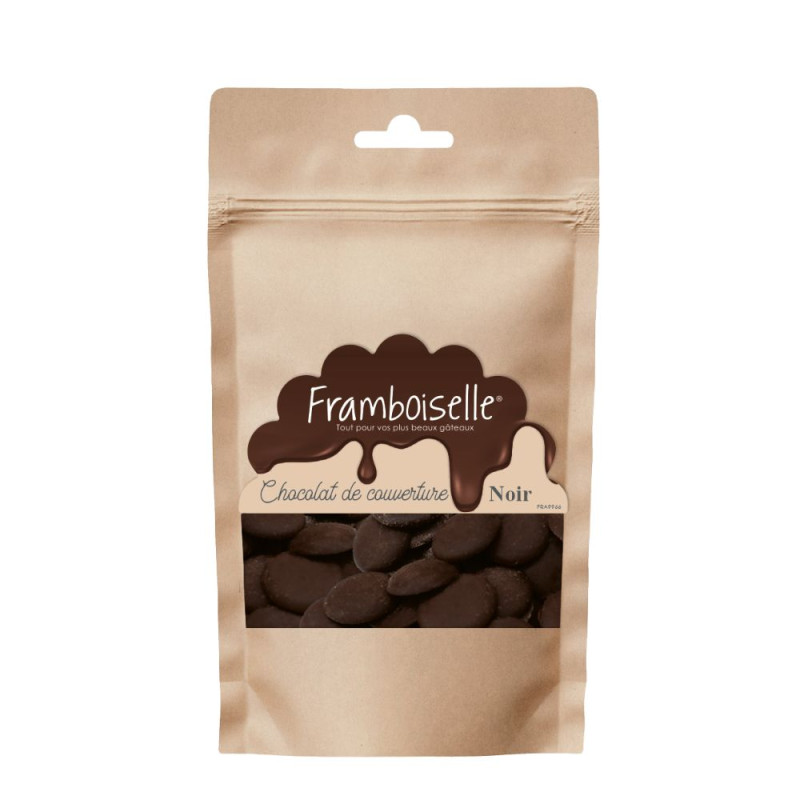 Palets de chocolat noir couverture