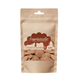 Palets de chocolat au lait 190g Framboiselle®