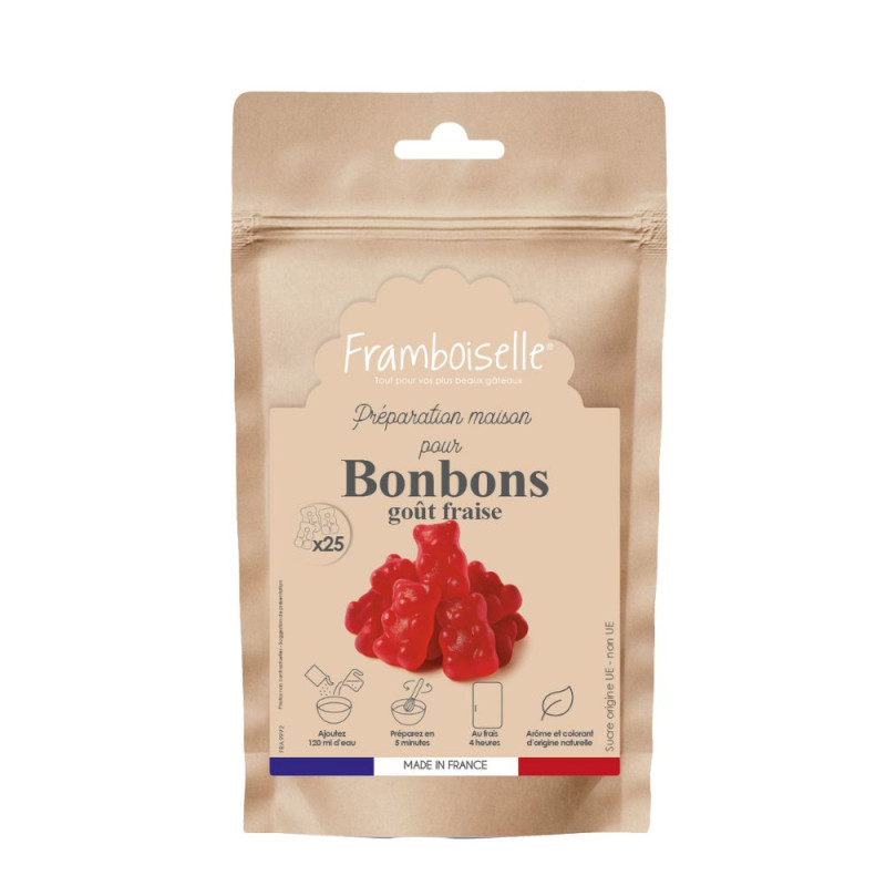 Préparation en poudre pour Bonbons fraise