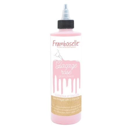 Glaçage drip cake rose