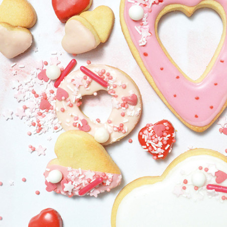 Décoration biscuits en sucre rose