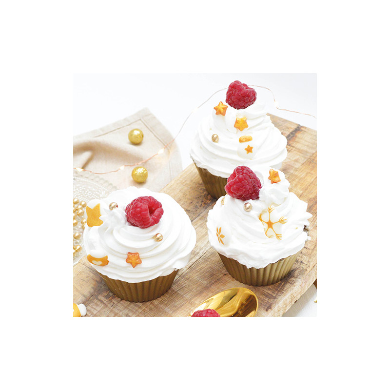 Décoration dorée pour cupcakes