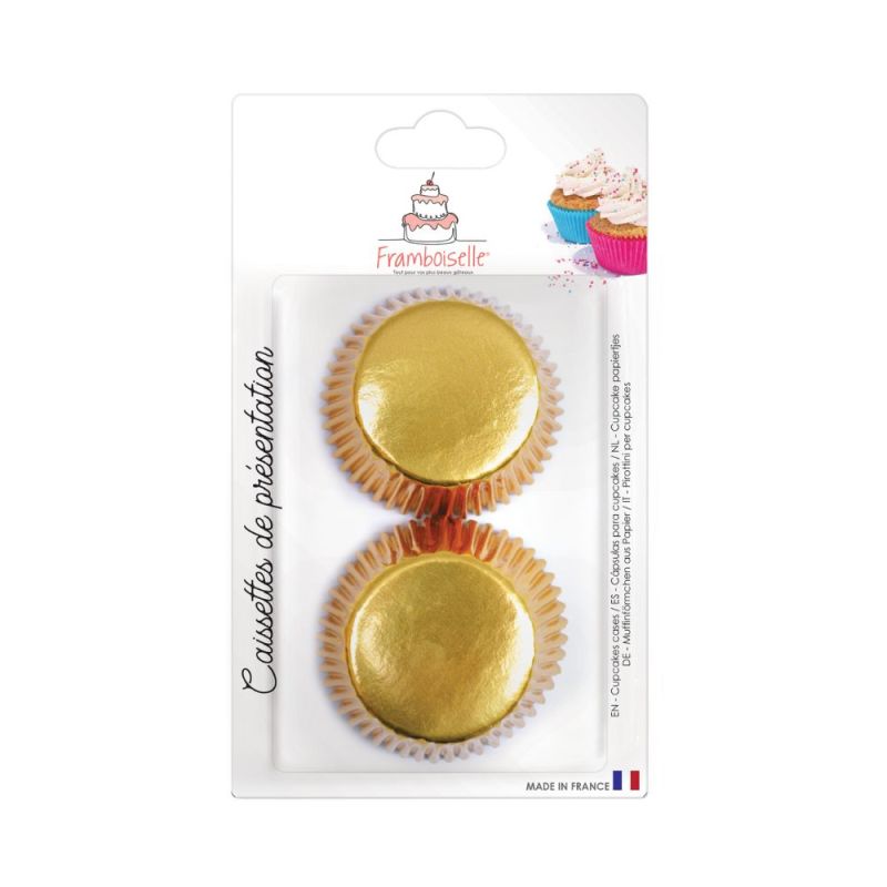 Caissettes dorées de décoration +/-48