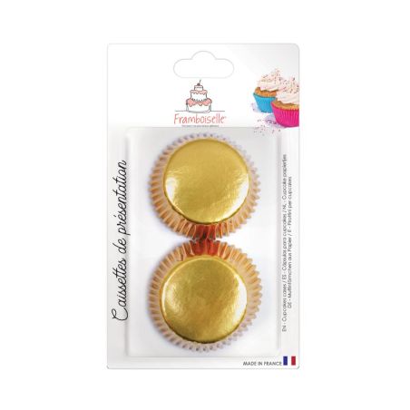 Caissettes dorées de décoration +/-48