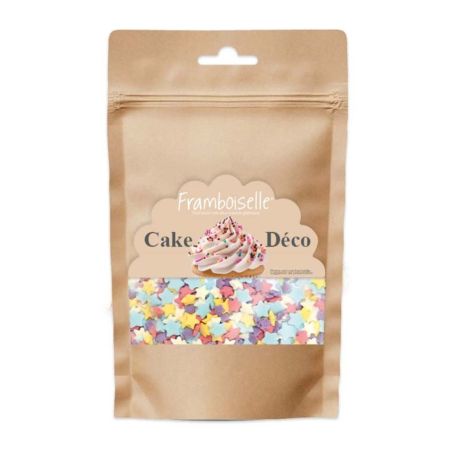 Décoration en sucre Étoiles multicolores