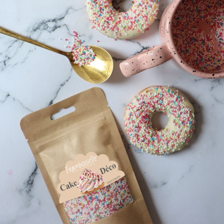 Donuts décorés de billes multicolores