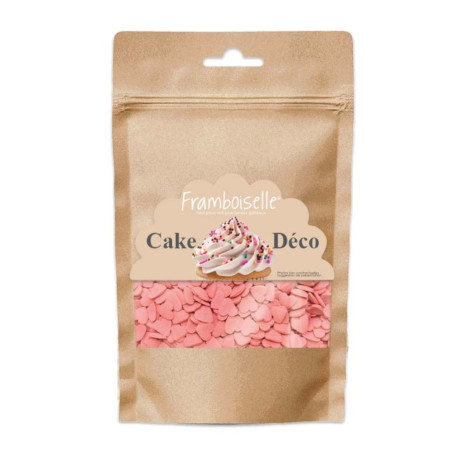 Coeurs rouge à parsemer sur vos gâteaux