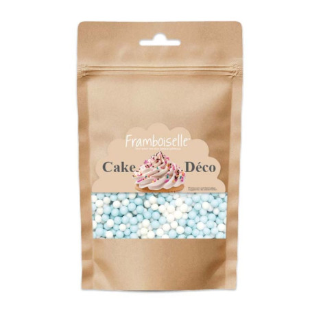 Décors sucrés Perles bleublanc 50g - Framboiselle