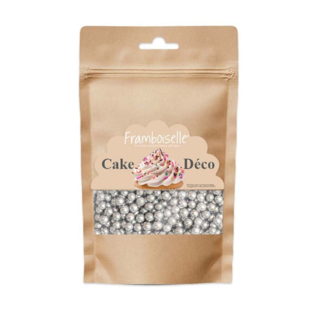 Décors sucrés Perles argenté 55g - Framboiselle
