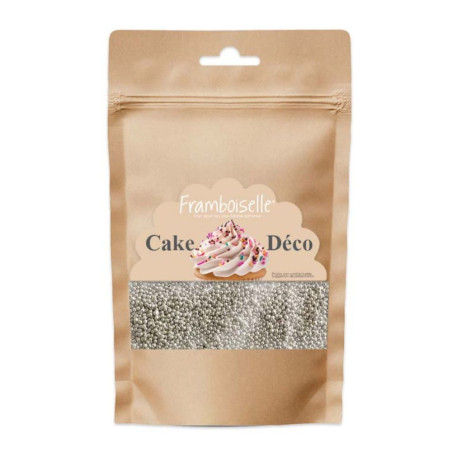 Décors sucrés mini billes argent 80g - Framboiselle