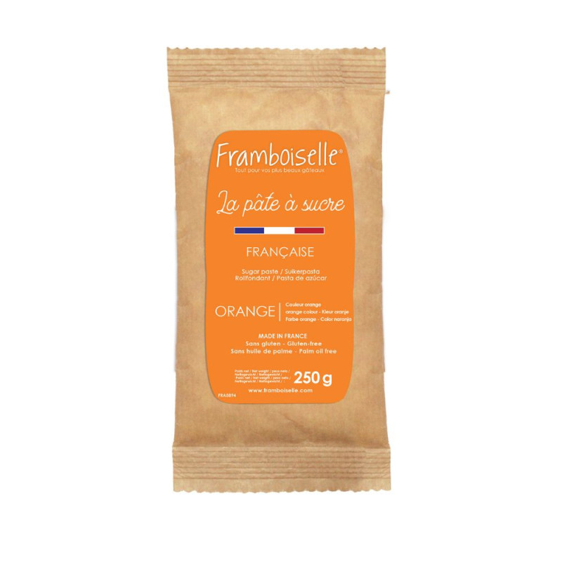 Sachet pâte à sucre orange 250g FRA8894