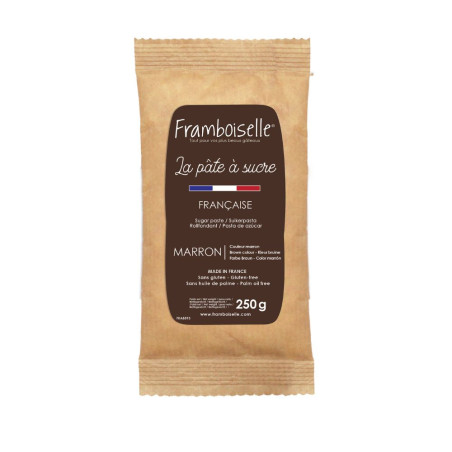 Sachet pâte à sucre marron 250g FRA8895