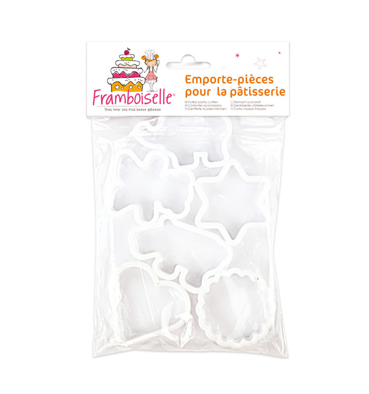 Sachet 6 découpoirs plastique blancs