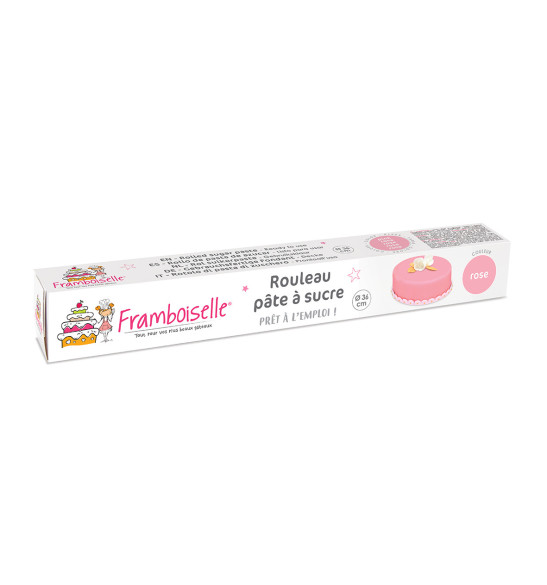 Rouleau pâte à sucre Rose prêt à l'emploi 430g Rouleau pâte à sucre Rose prêt à l'emploi 430g