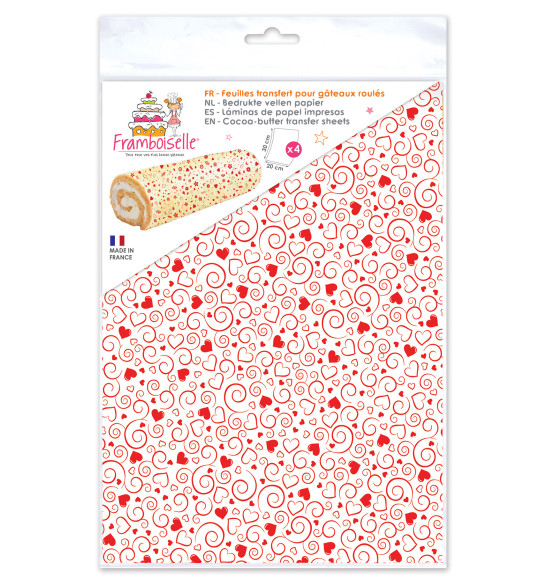 4 feuilles de transfert gâteaux roulés 4 feuilles de transfert gâteaux roulés