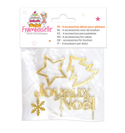 4 accessoires de noël dorés