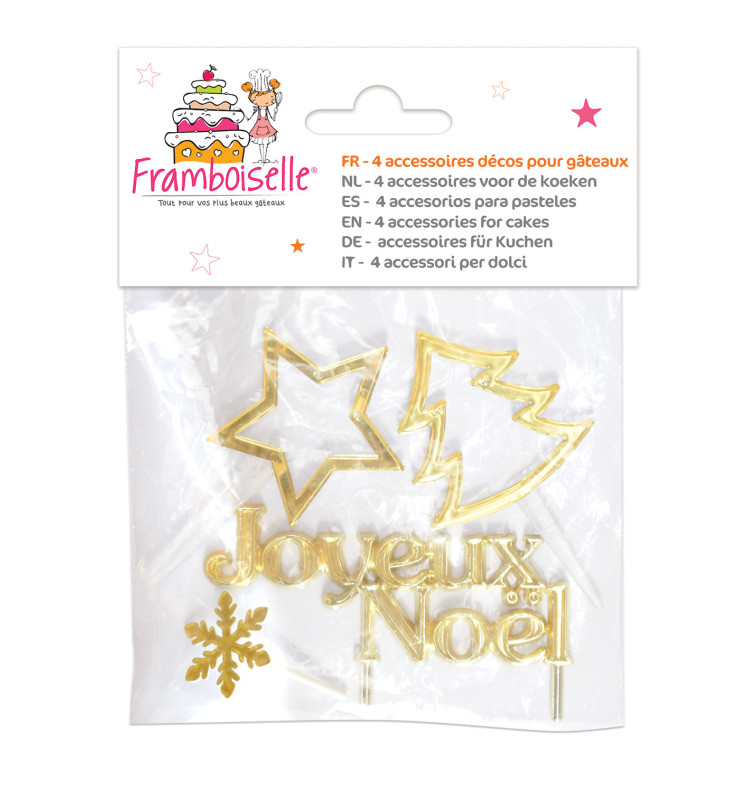 4 accessoires de noël dorés