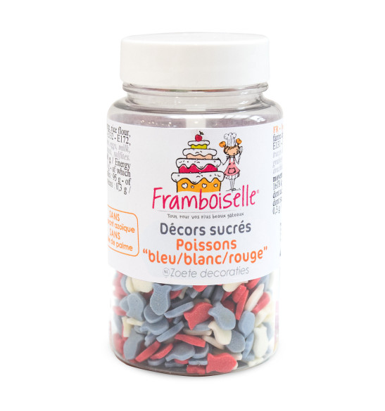 Pot décors sucrés poissons 50g Pot décors sucrés poissons 50g