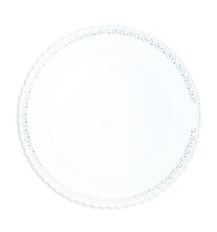 Plat dentelle rond blanc 32 cm FRA9060