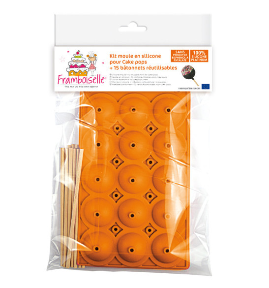 Moule silicone cake pops + bâtonnets Moule silicone cake pops + bâtonnets