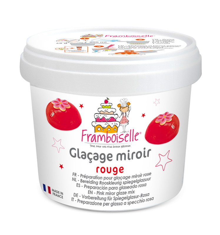 Préparation en poudre pour glaçage miroir rouge 220g