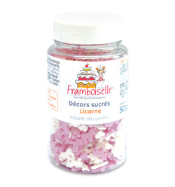 Pot de décors sucrés Licorne 50g FRA9043