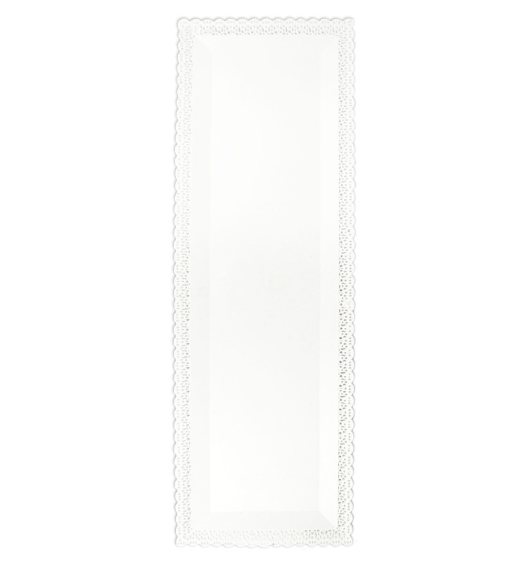 Plat dentelle rectangulaire 13 X 40 cm blanc réf.FRA8834