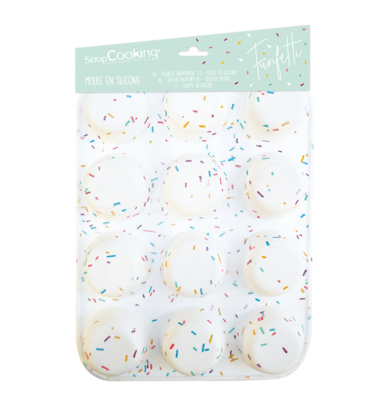 Silicone mould - 12 muffins - Funfetti Silicone mould - 12 muffins - Funfetti